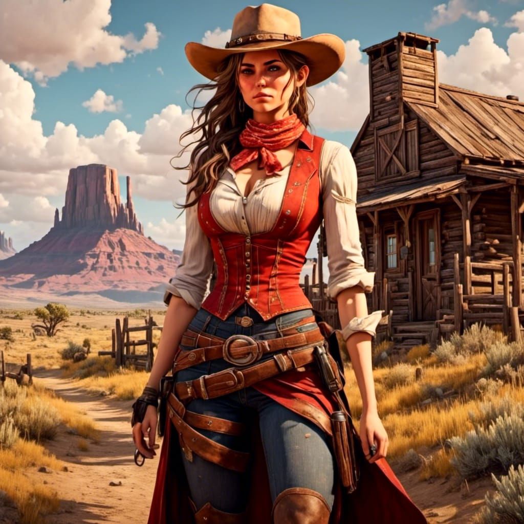 Wild West Landscape in Red Dead Redemption Style