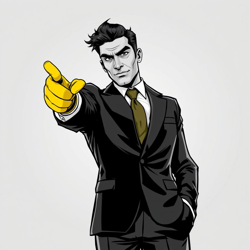 Handshake in Black and White Comic Style