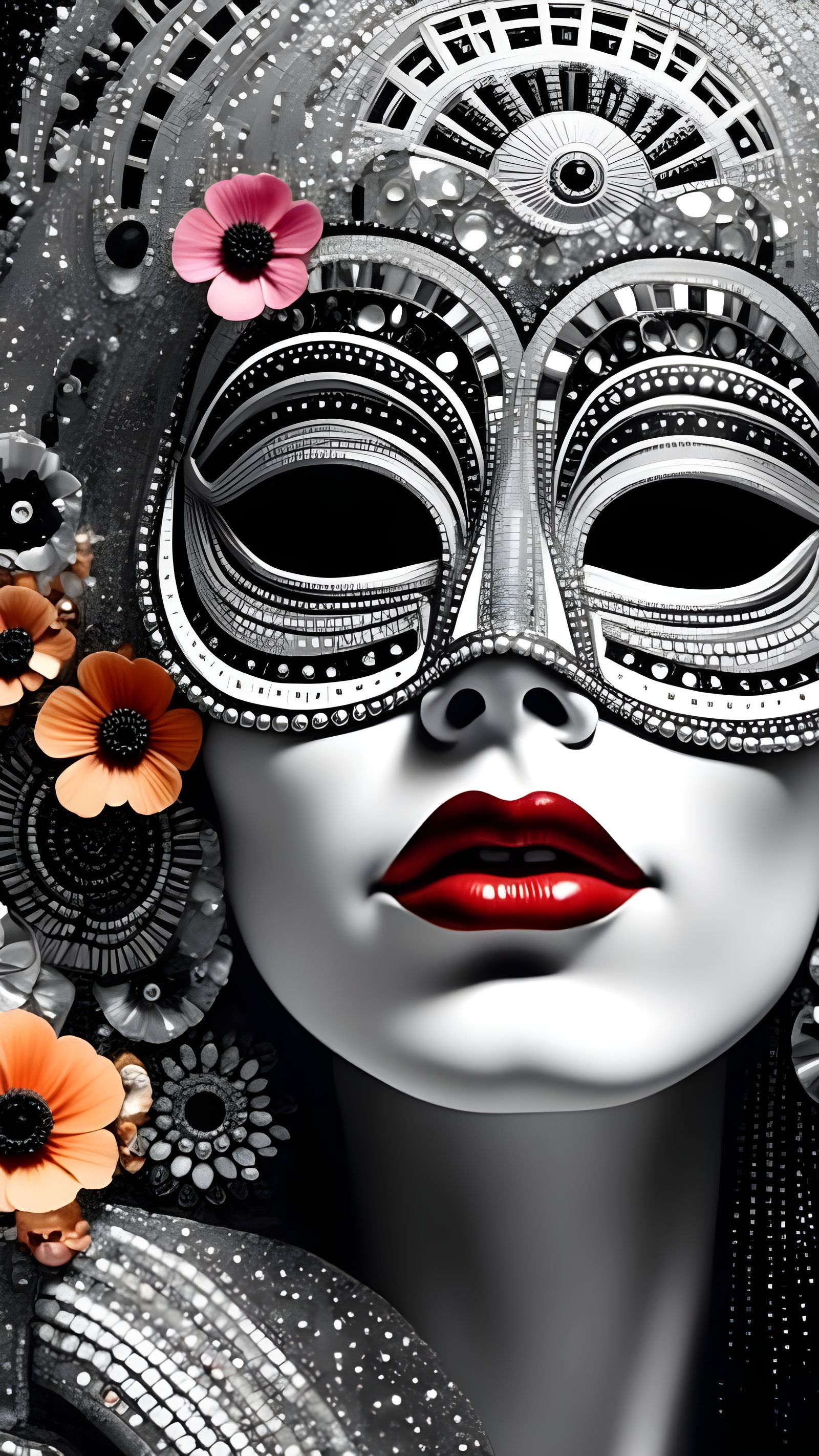 Sparkling Beaded Carnival Masks with Bohemian Flair