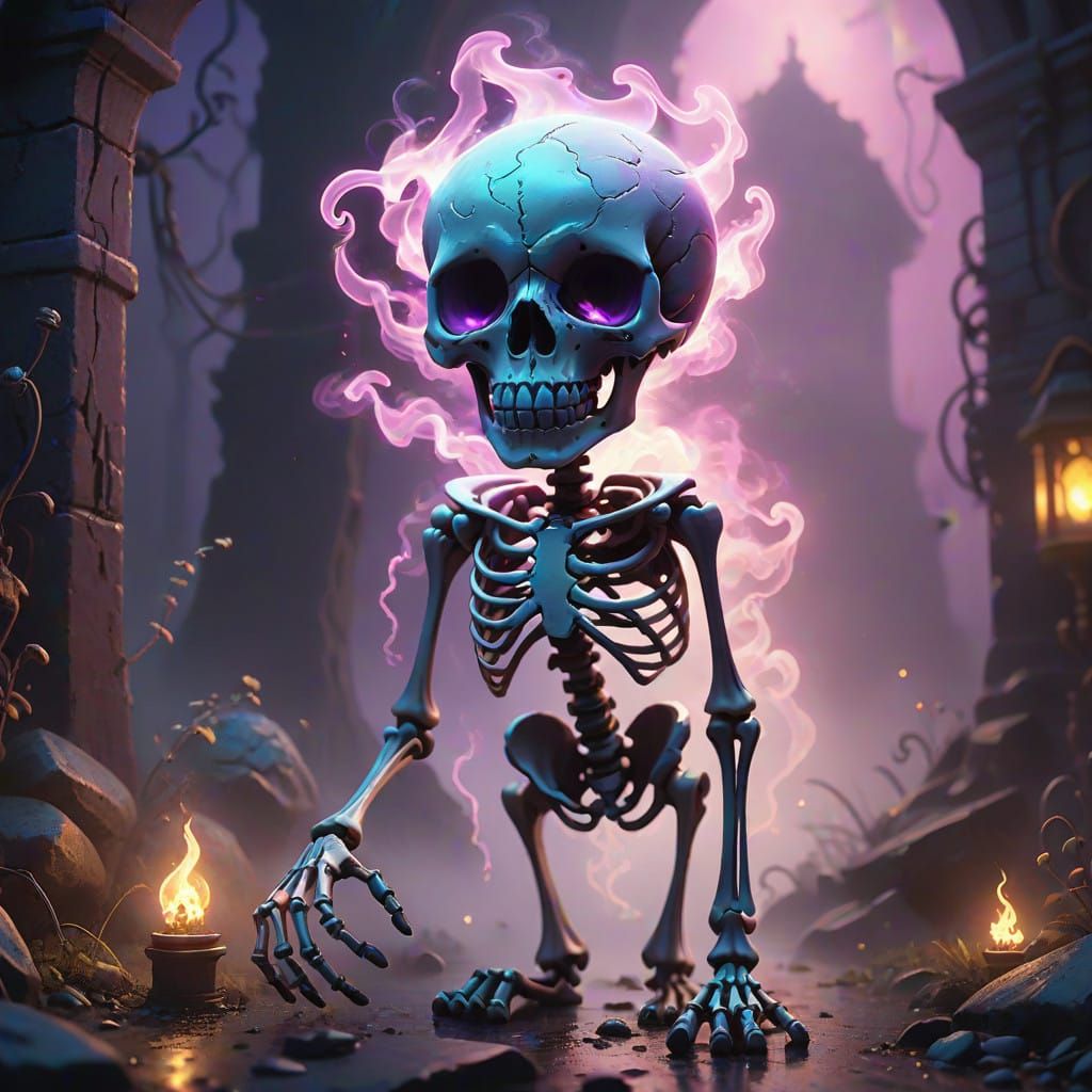 Ethereal Skeleton Scolds with Fierce Inner Light