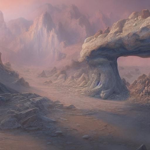 Ancient Stone Tablet in Desert Landscape
