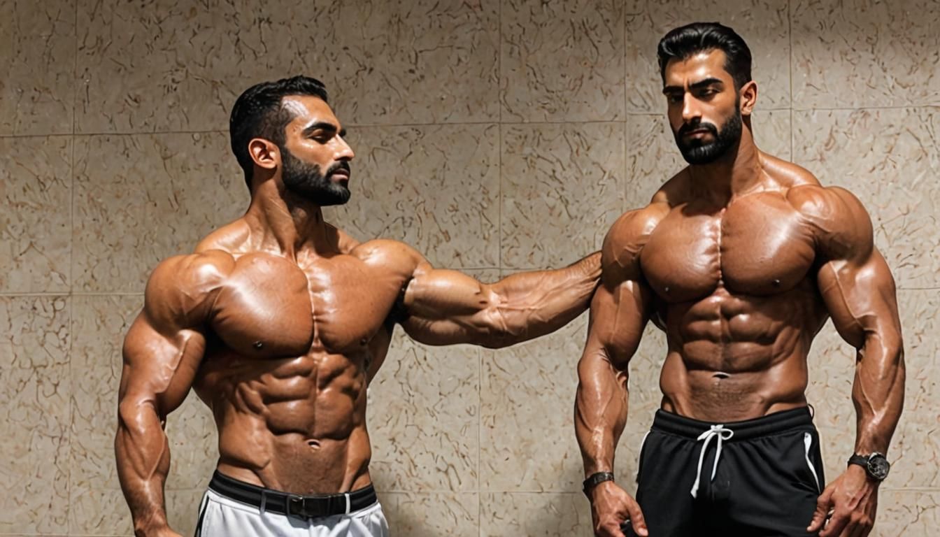 Arab Bodybuilder Receives Private Adoration