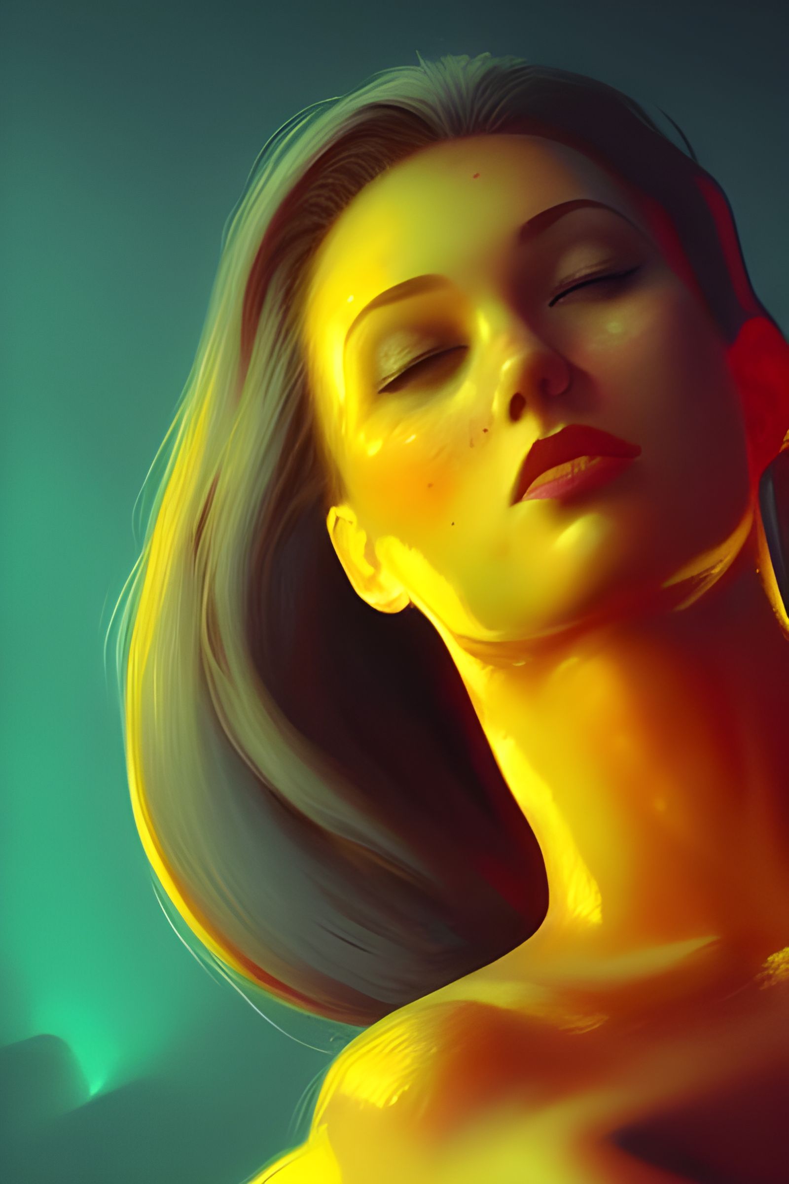 Lava Lamp Head Portrait, Digital Art