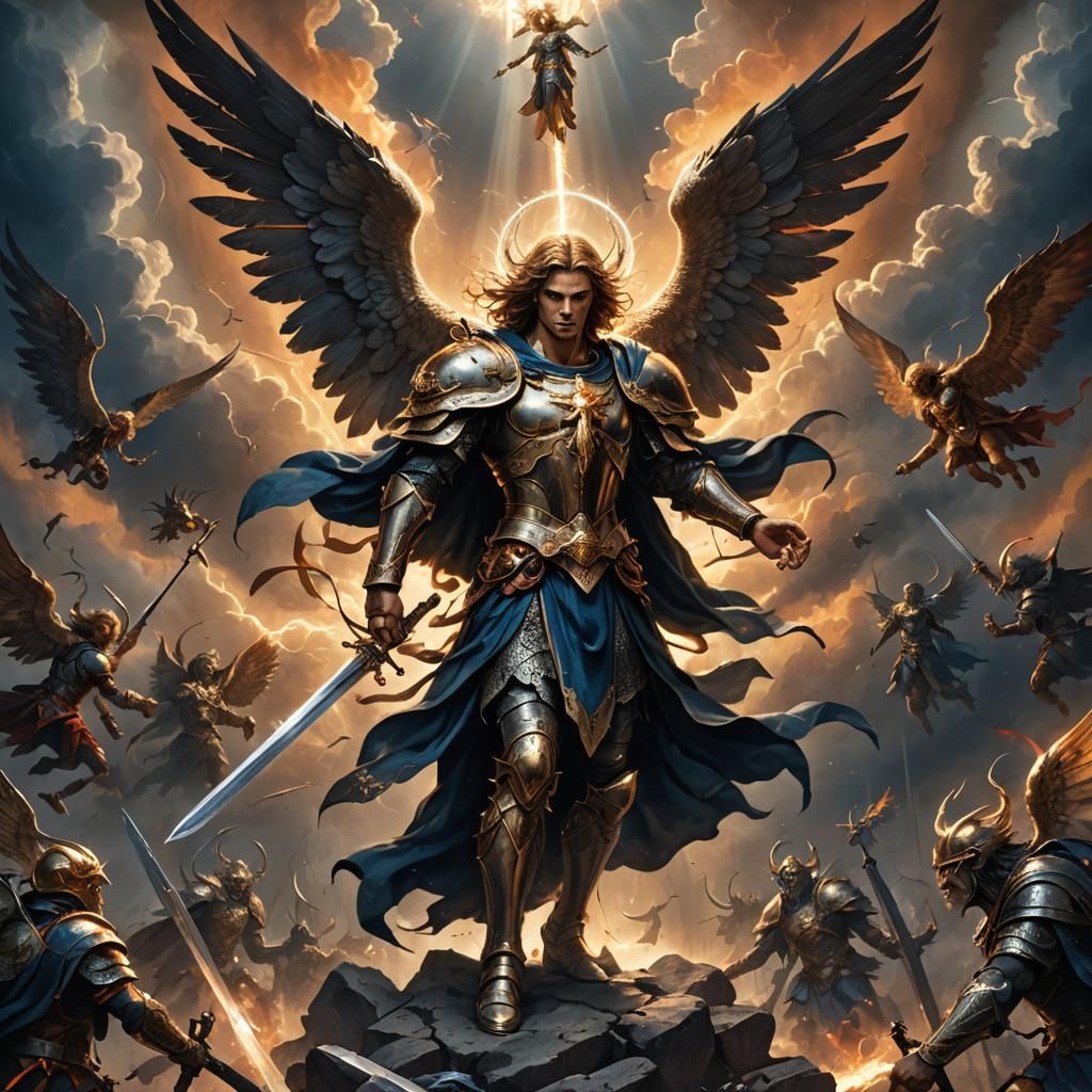 Archangel Michael's Dark Fantasy Battle