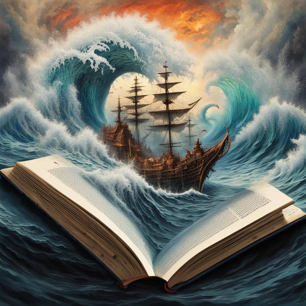 Fantasy Water World Emerges from Open Book