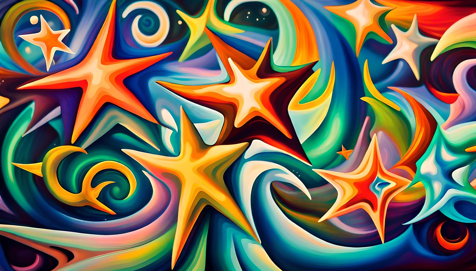 Iridescent Star Cluster Formation in Impasto Style