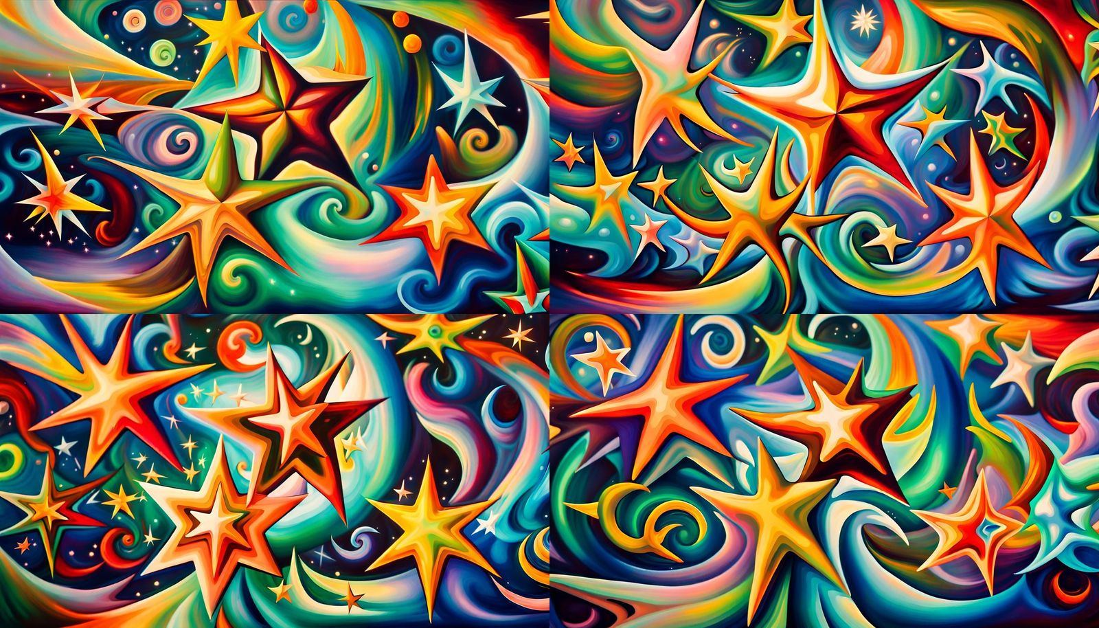 Iridescent Stars in Electro Magnetic Plasma Maelstrom