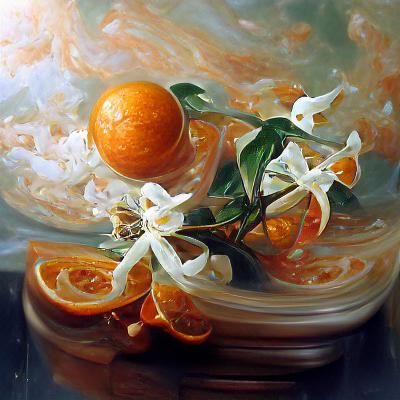 Orange Blossoms in Oil Painting Style