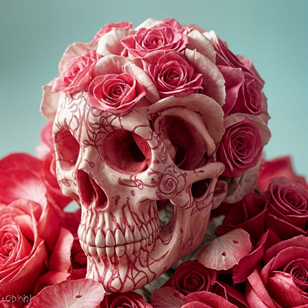Psychedelic Skull Blooms in Floral Delight