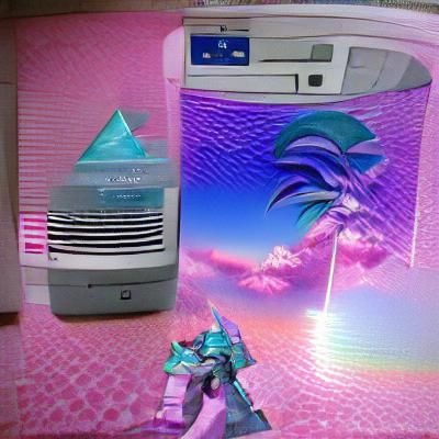 Vaporwave Aesthetic with Neon and Geometric Shapes