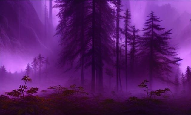 Surreal Forest with Predatory Plants in Digital Painting