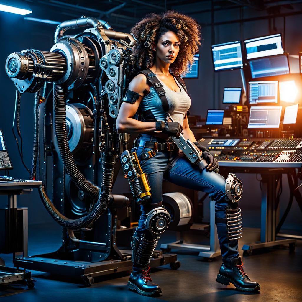 Cybernetic Technician Repairs Bionic Arm in 8k