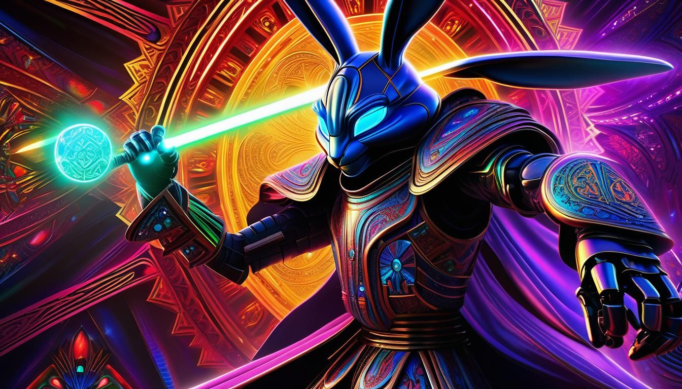 Surreal Bugs Bunny Sith Lord Versus Robot