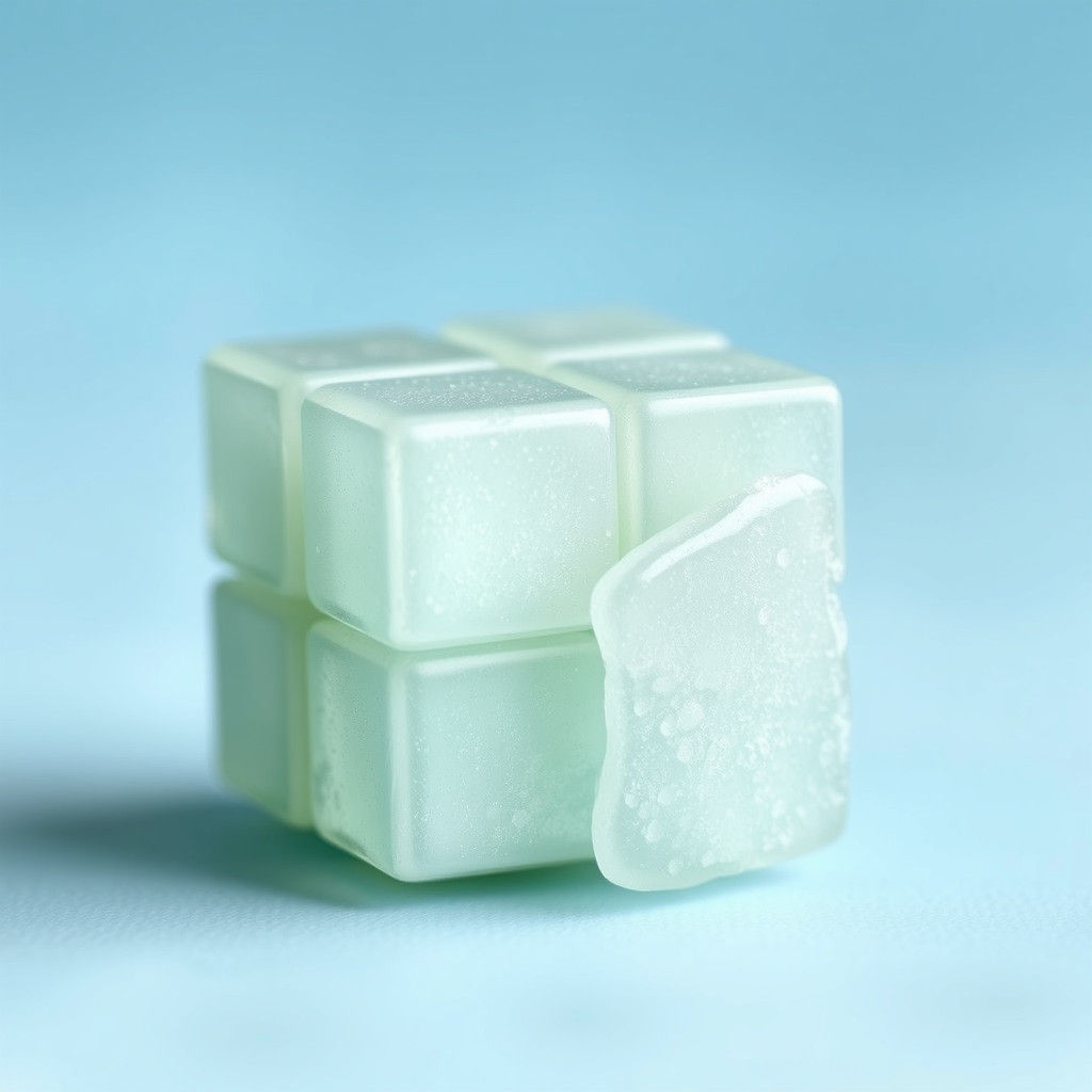 Frosty Sea Glass Rubik's Cube in Impressionist Style