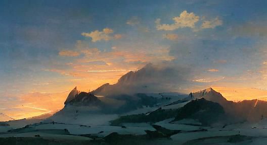Swiss Alps Sunrise Inspired by Romanticism