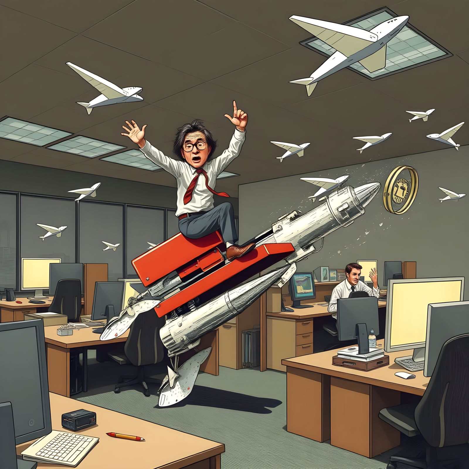 Mundane Office Workers Escape Reality