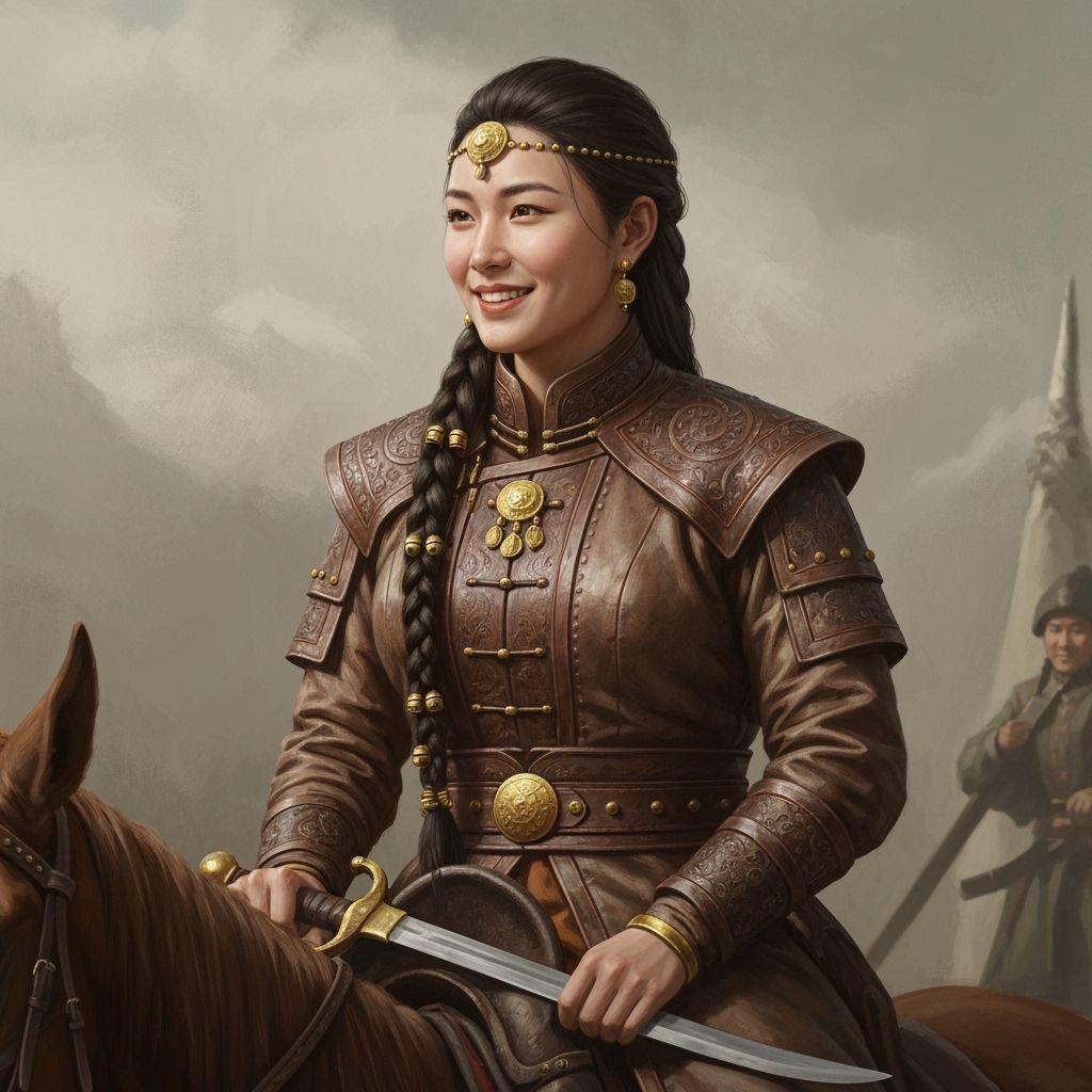 Mongol Warrior Queen in Golden Light