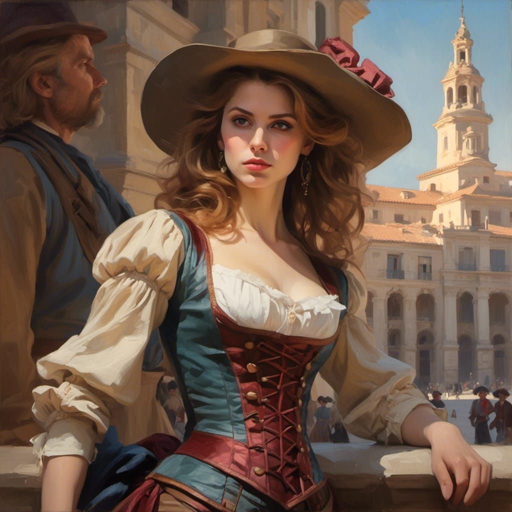 Musketeer in Madrid Portrait in Art Nouveau Style