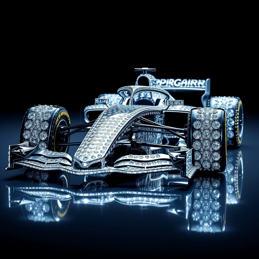 Formula 1 Diamond Racing Machine in Futuristic Style