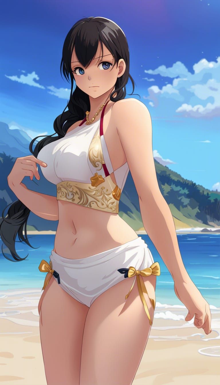 Anime Concept Art: Beautiful Female Swimmers in 8K