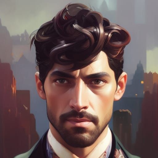 Modern Portrait in Action Painting Style