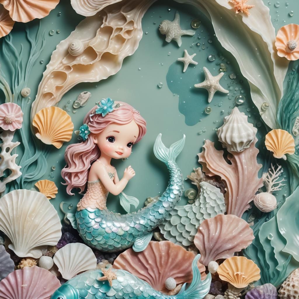 a cute  baby mermaid