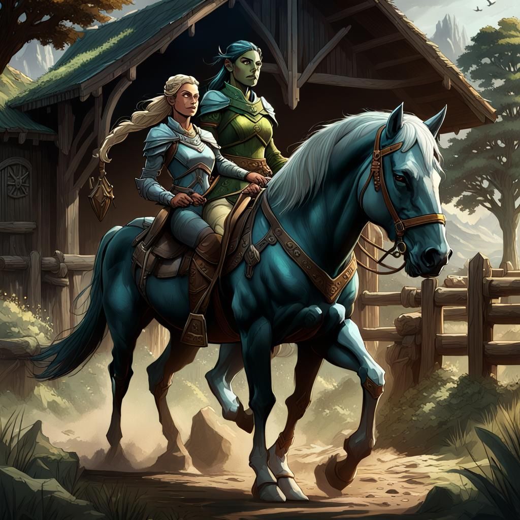 Fantasy Ranch: Halfling, Orc, Dog, and Horse