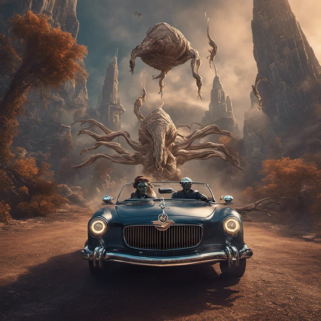 Aliens Cruise in Maybach: Detailed Matte Painting