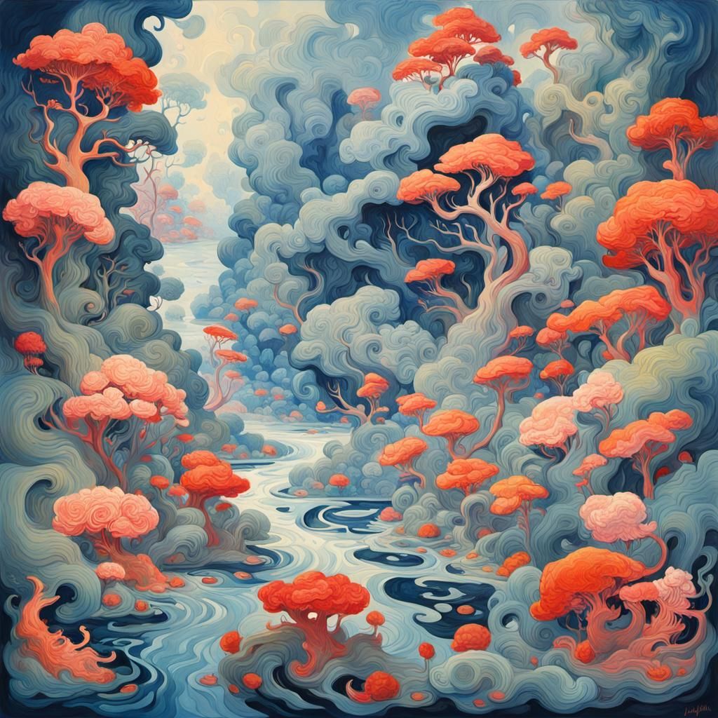 Gouache Painting with Impressionistic Brushstrokes