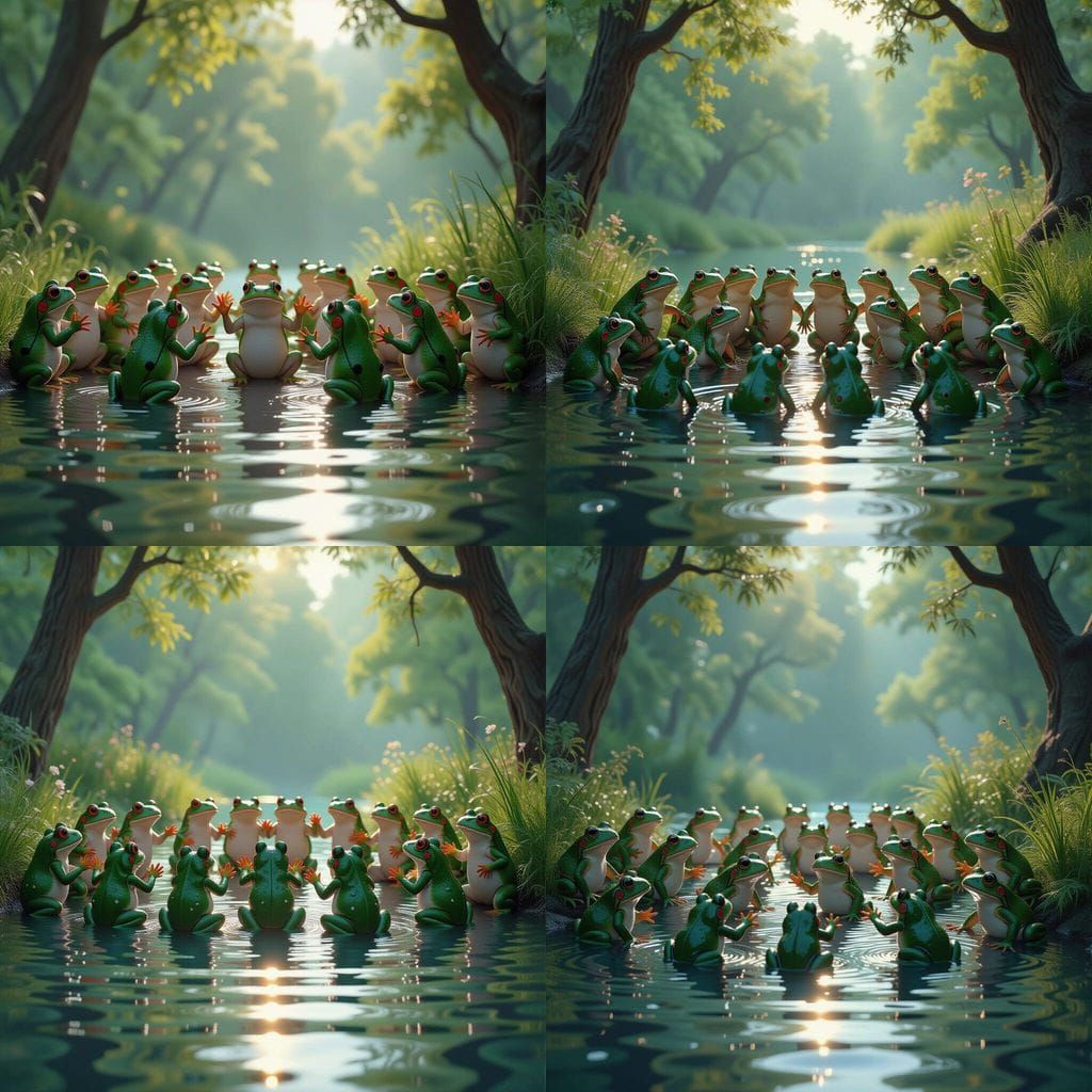 Frogs Dancing by a Pond: Digital Matte Painting