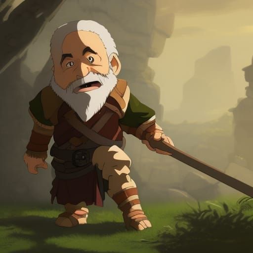 Fantasy Dwarf Portrait in Studio Ghibli Anime Style