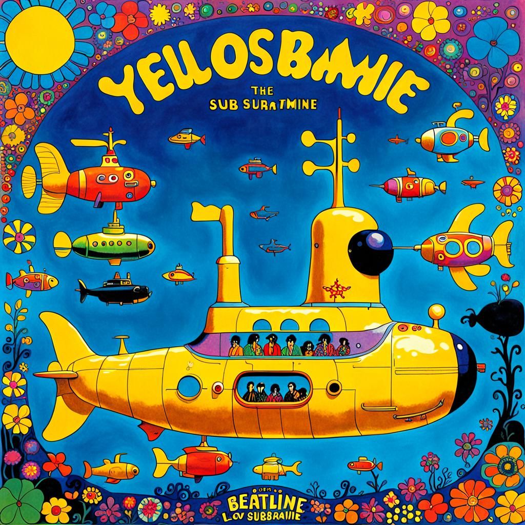 Groovy 60's Yellow submarine album cover art