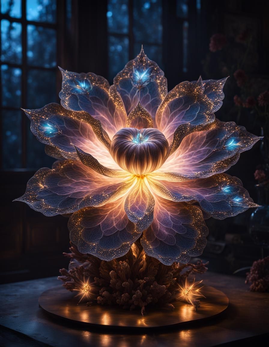 Luminous Magical Flower Radiating Divine Light