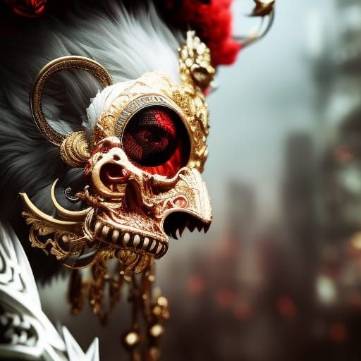 Victorious Chicken Prince Portrait in Hyperrealistic Style