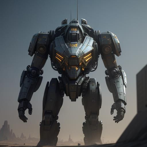 Futuristic Sci-Fi Mech with Intricate Details