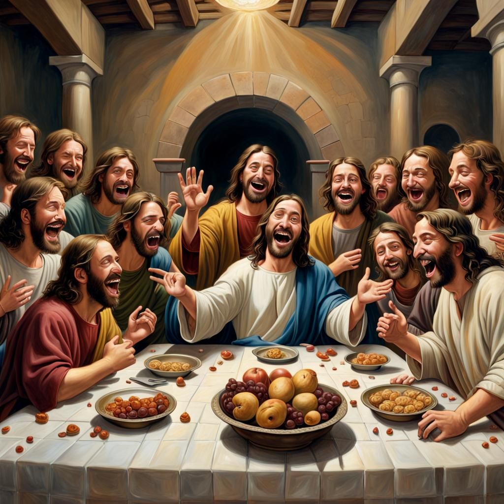 The Last Supper: A Humorous Oil Painting