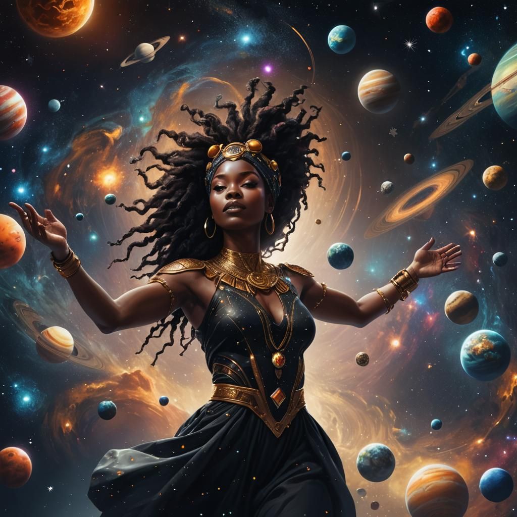 African Woman as the Universe in Space