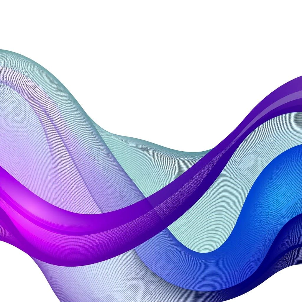 Abstract Wavy Lines in Purple, Green, and Blue