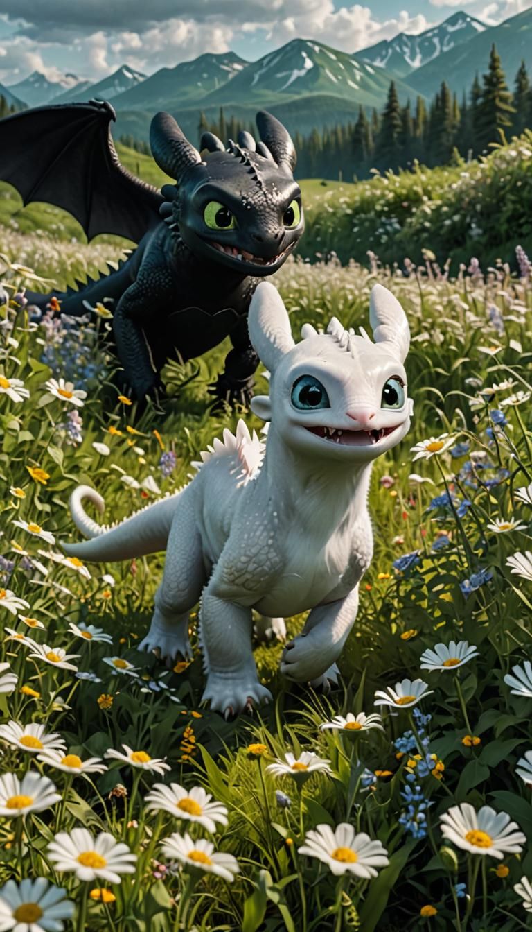 Toothless and Light Fury
