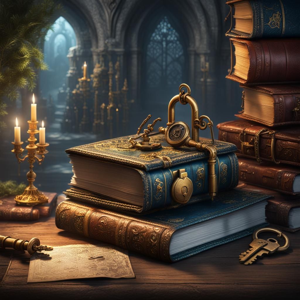 Book with Key and Lock: Fantasy Concept Art