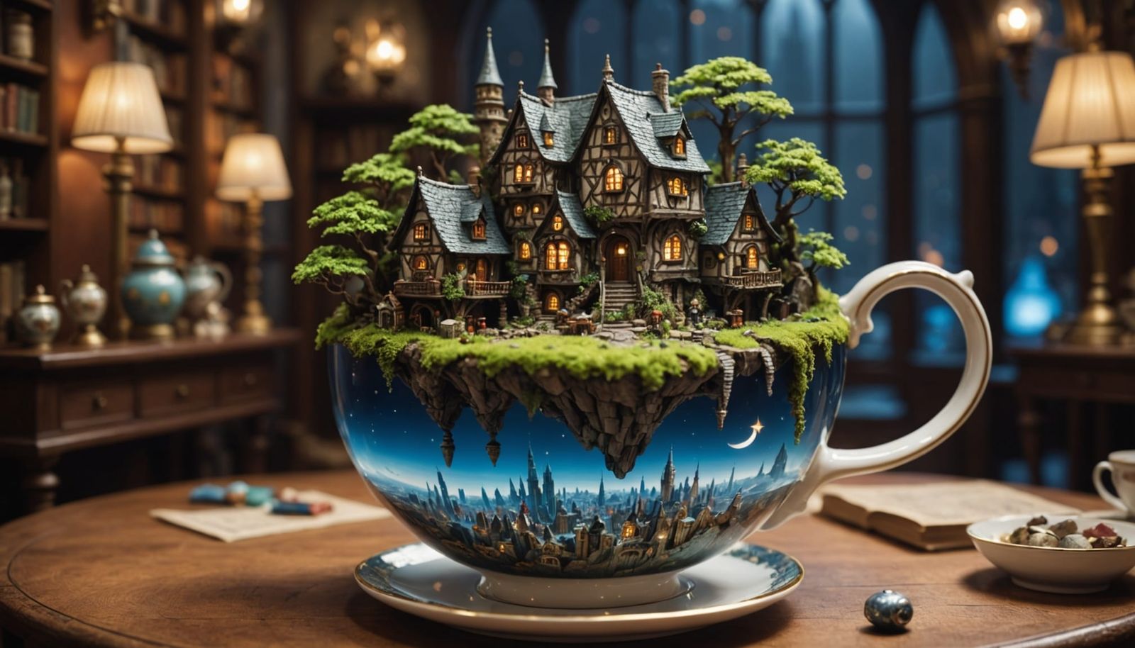 Magical Miniature City Inside a Giant Teacup