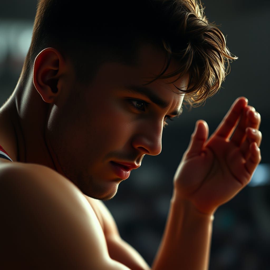 Emotional Portrait of Basketball Captain Jaxon Delmoro