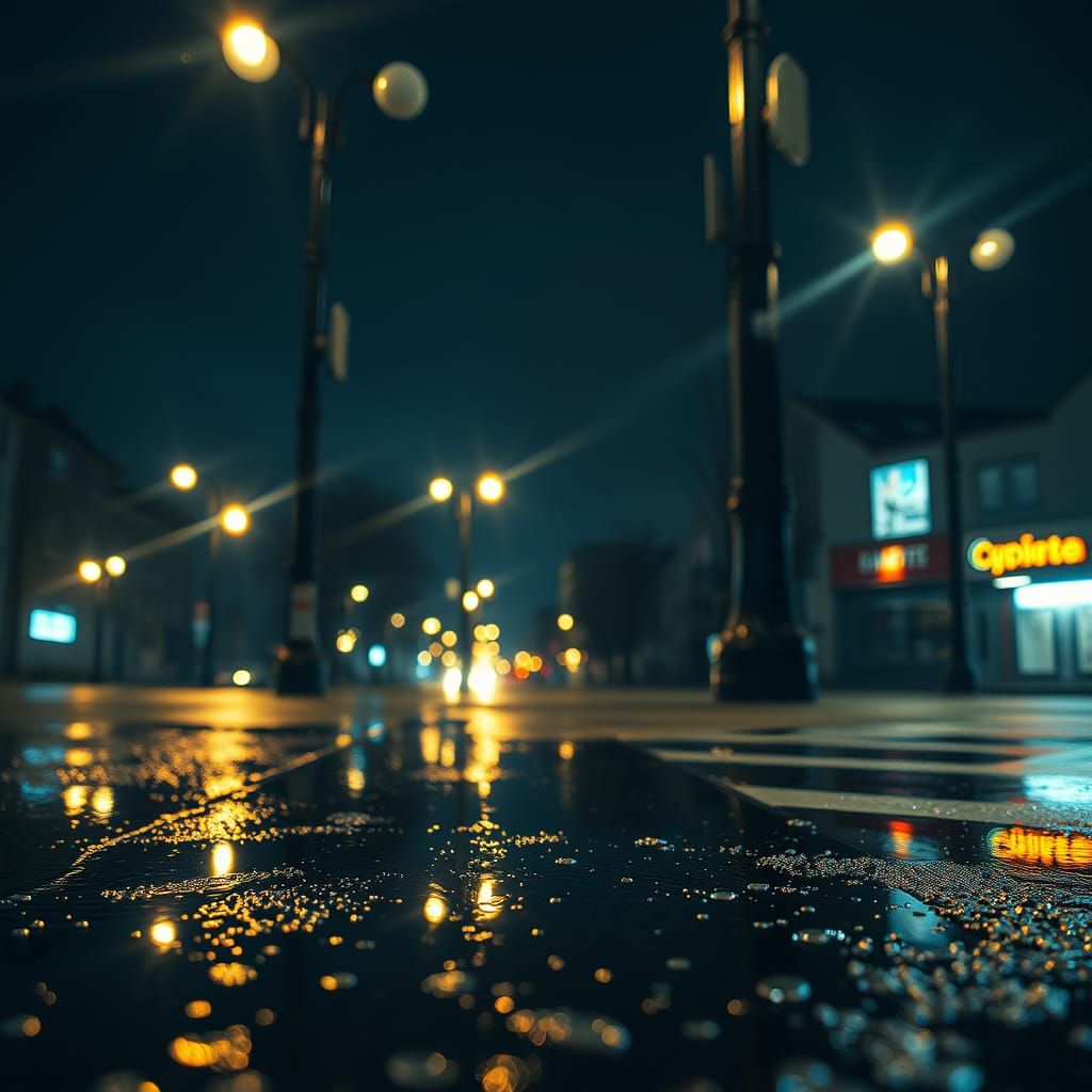 City Nights Shine with Moody Reflections