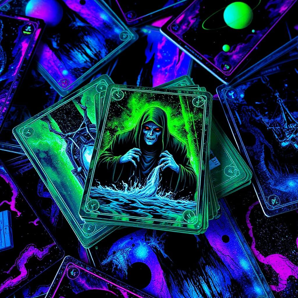 Lovecraftian Horror Card Deck: Cosmic Holographic Art