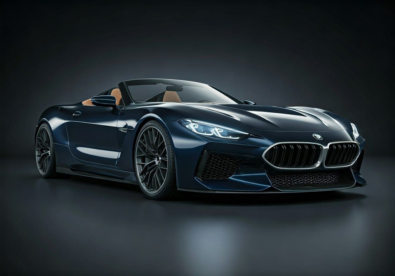 Vintage-Inspired BMW M8 Speedster Concept in Dark Navy Blue
