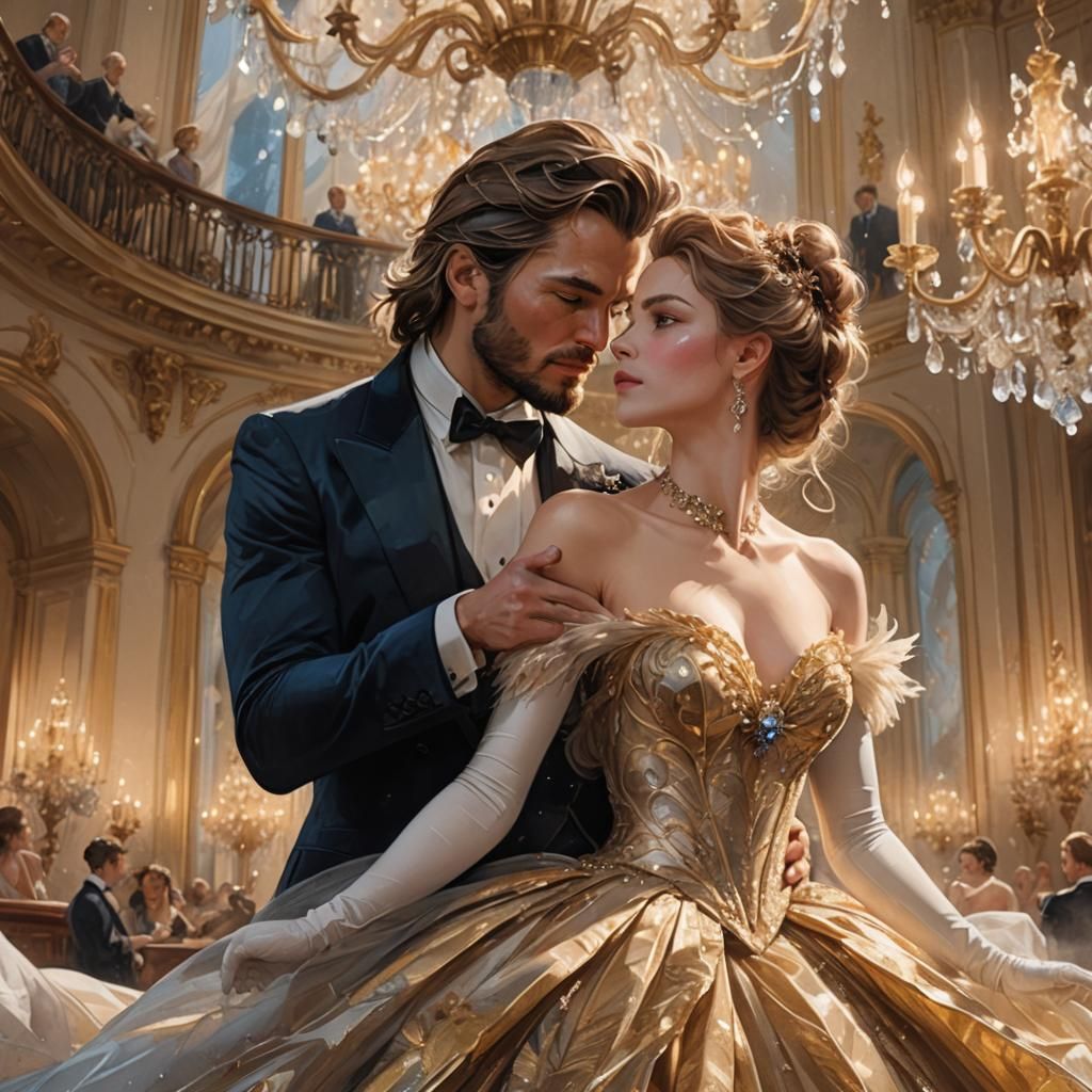 Beauty and Beast Dancing in Ethereal Light