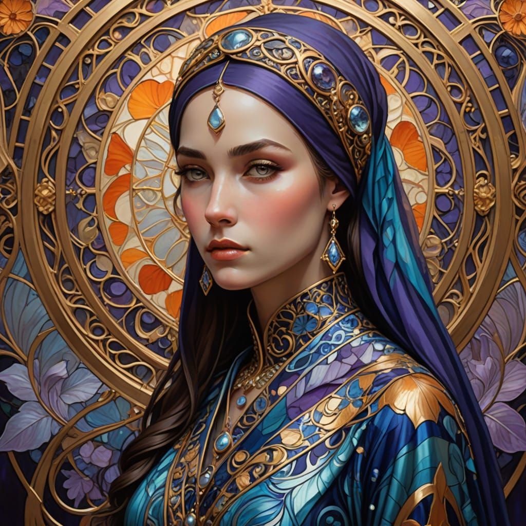 stunning image depicts a captivating woman in a windblown hi...