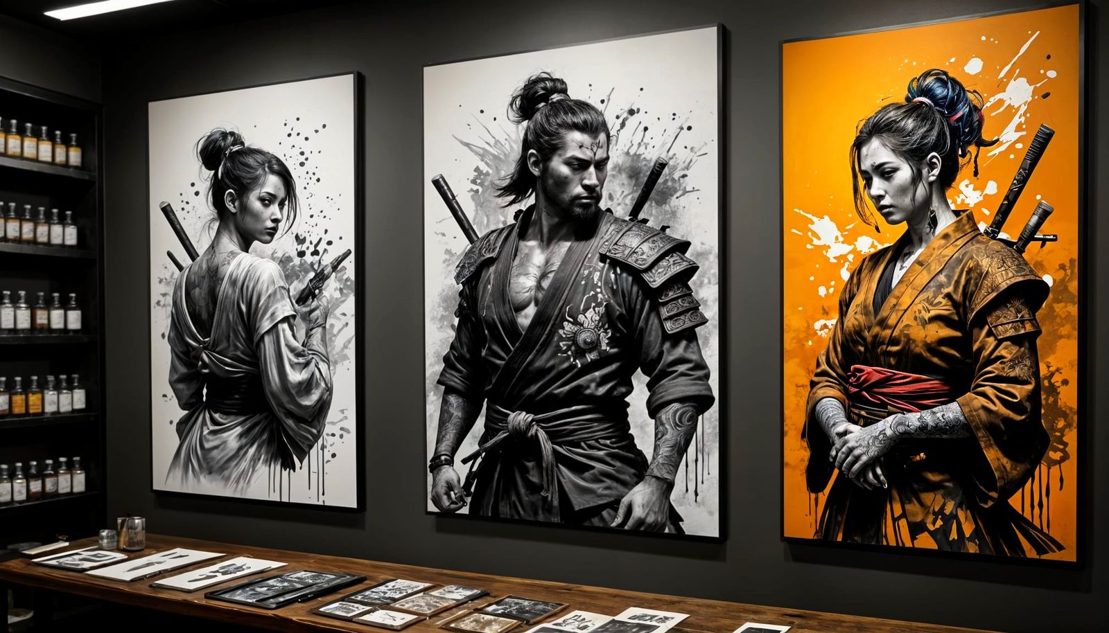 Tattoo Designs in Sumi-e and Graffiti Style