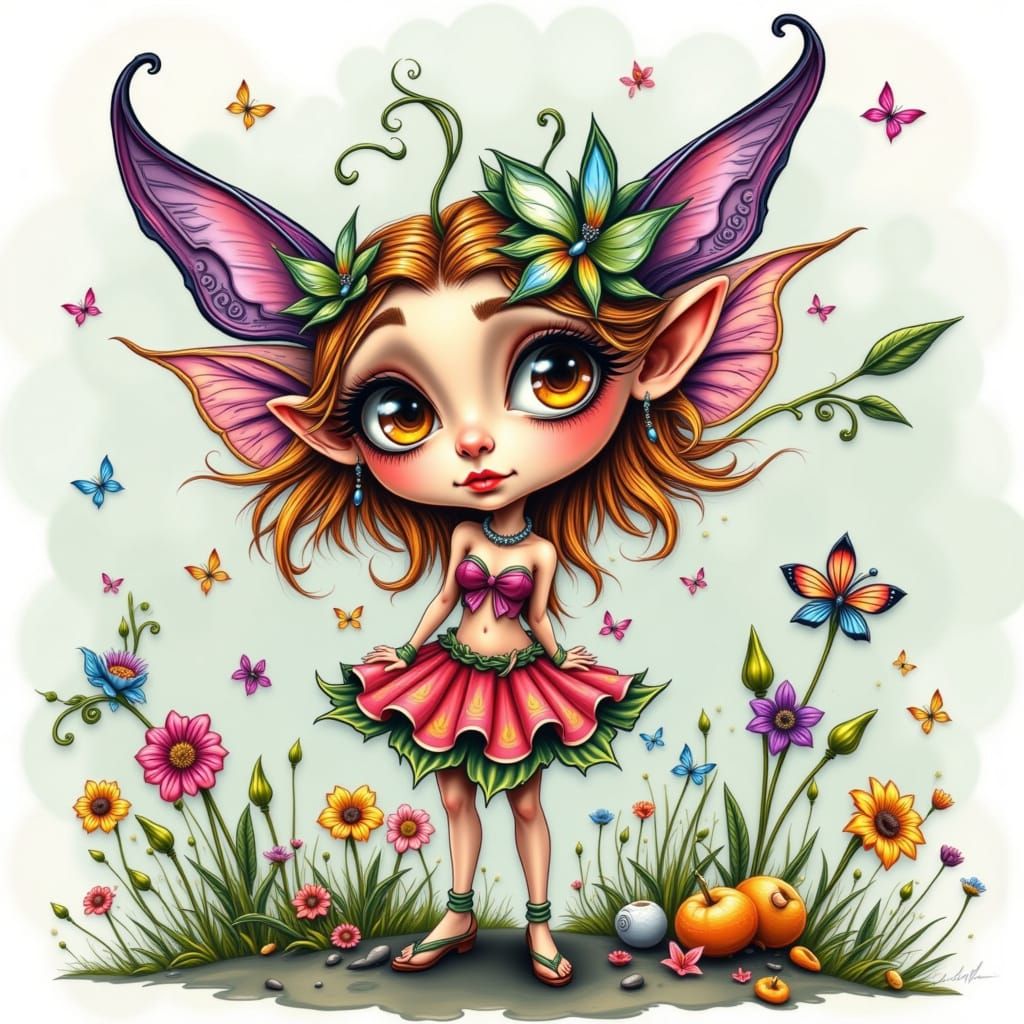 Whimsical Fairy Caricature Art with AI