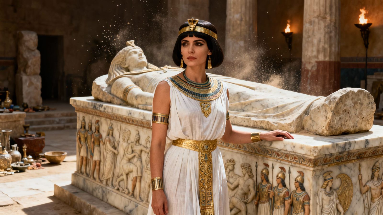 Cleopatra at Alexander the Great's Tomb, Photorealistic